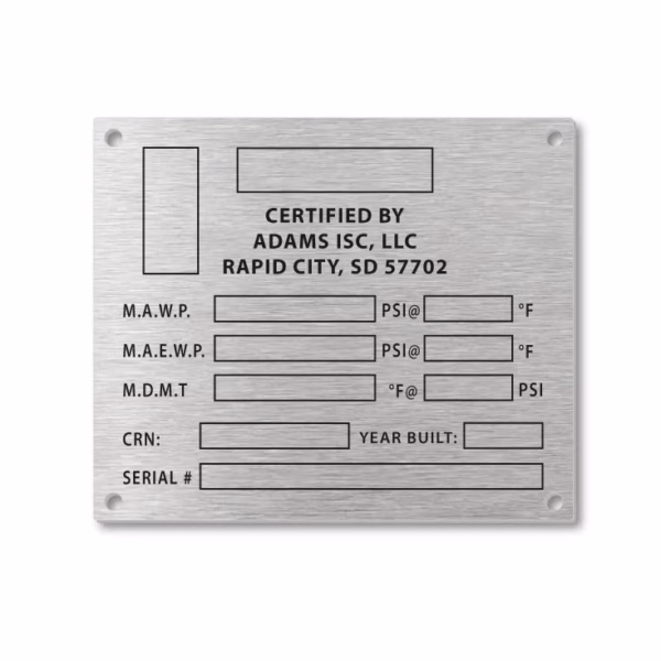 brushed aluminum nameplates
