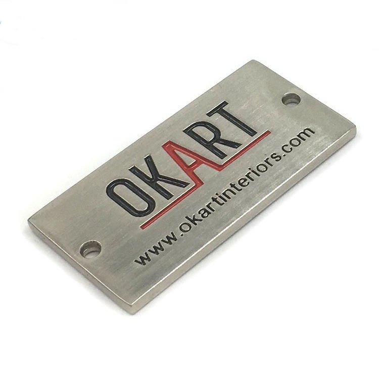stainless logo plate