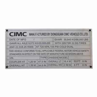 stainless steel equipment tags