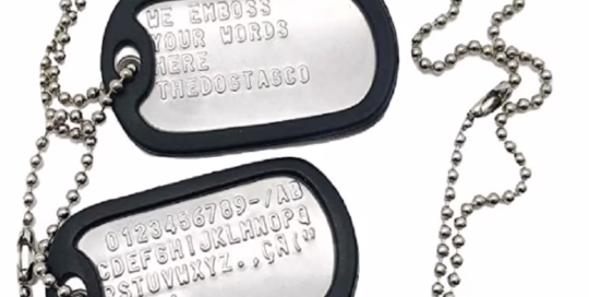 military dog tags with chain