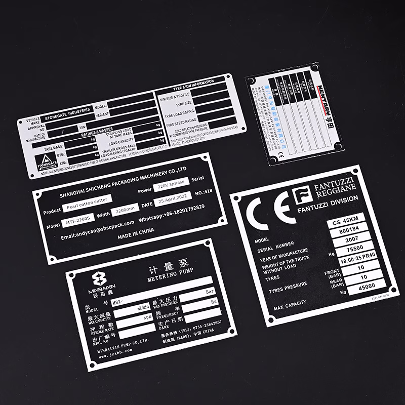 metal tags for equpiment