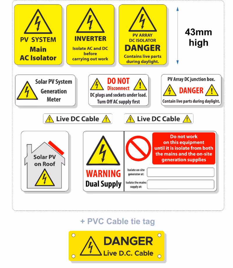 hazard warning stickers