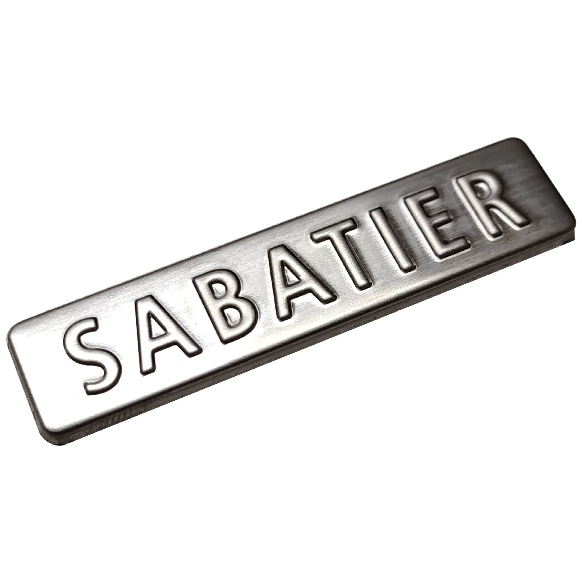 embossed stainless steel logo plates